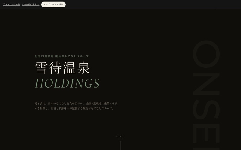 Noirテンプレートの表示例