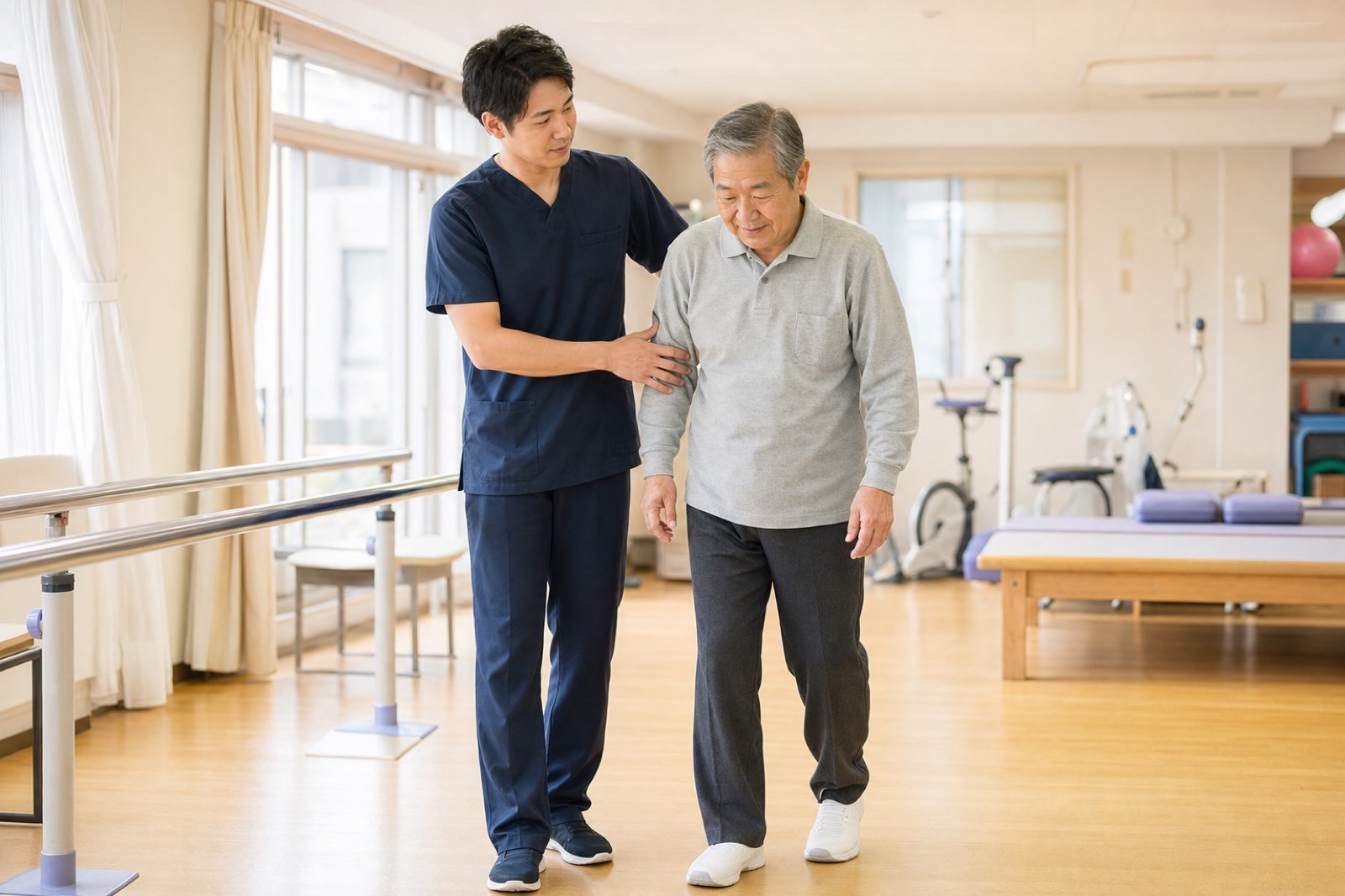 看護師が在宅患者のケアを行う様子