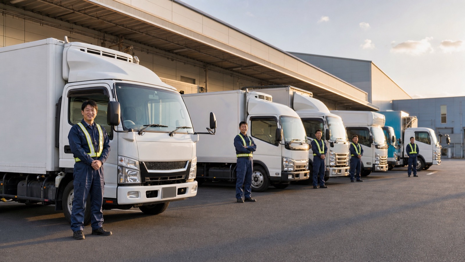 荷物を積み込む配送トラック