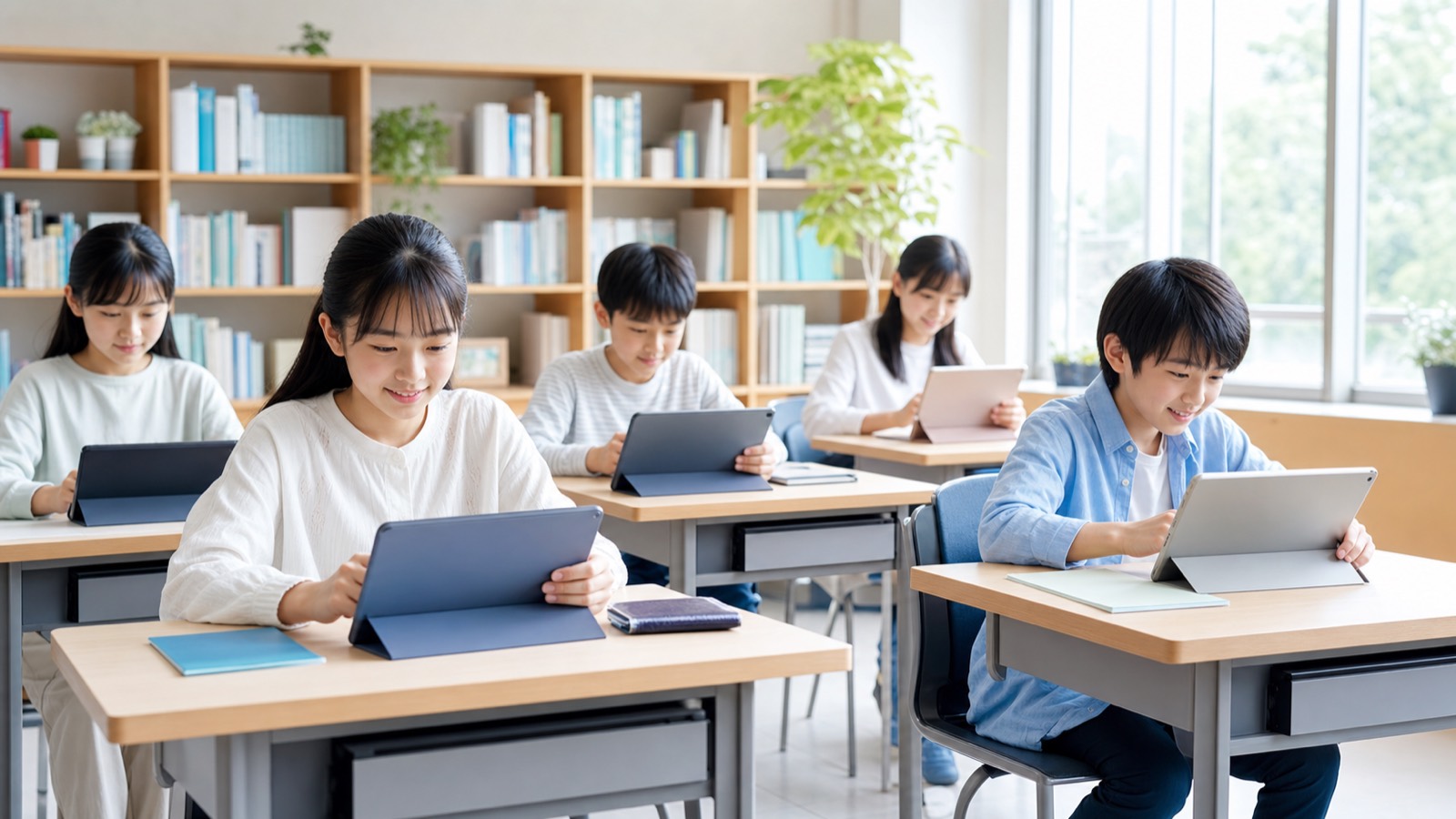教室で学習する生徒たち