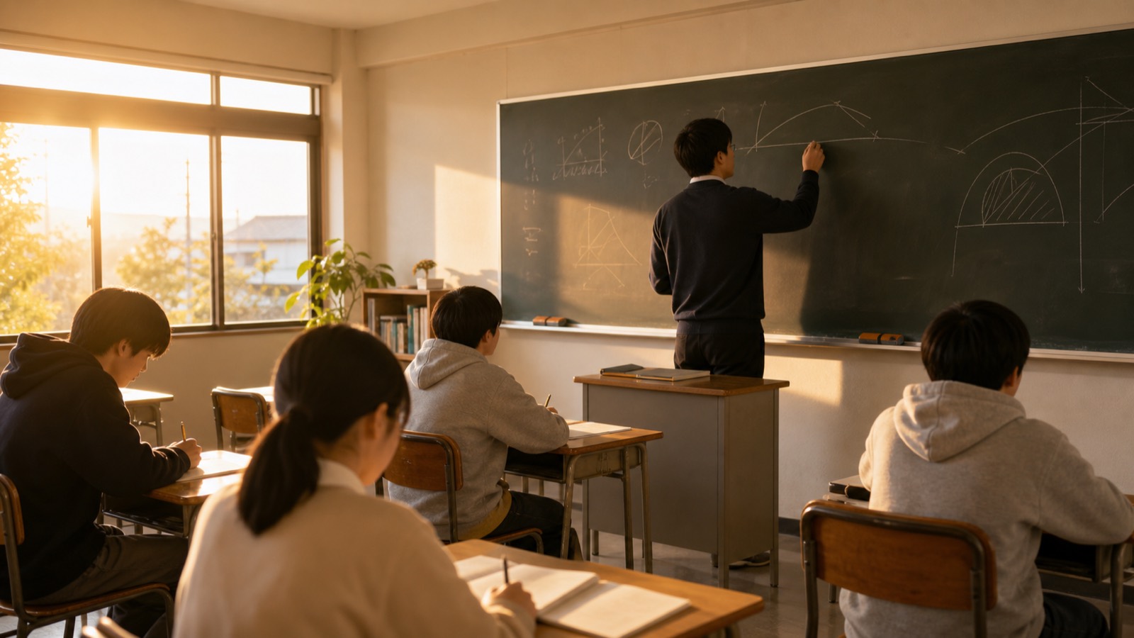 教室で学ぶ生徒たち